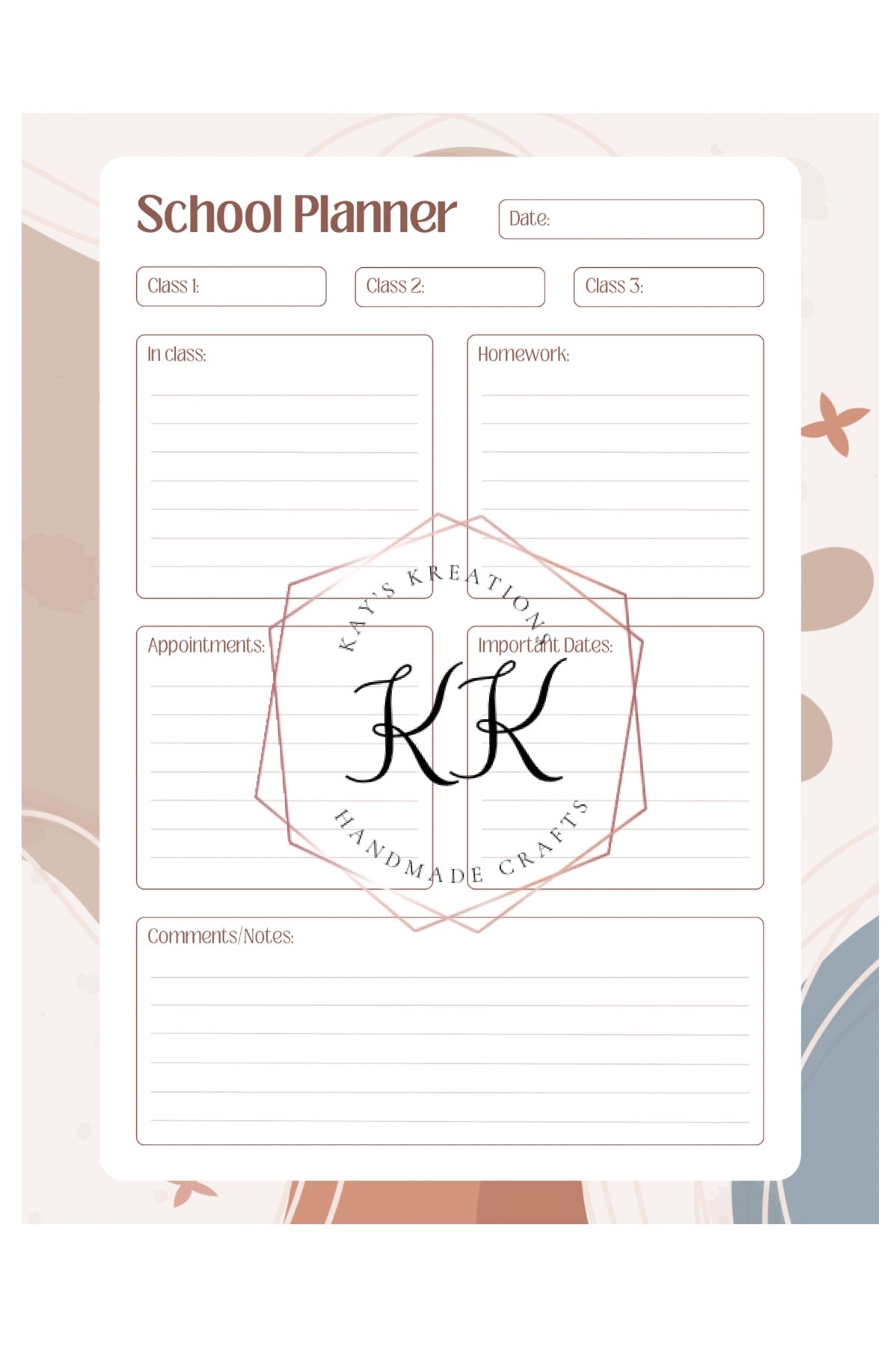 Abstract School Planner